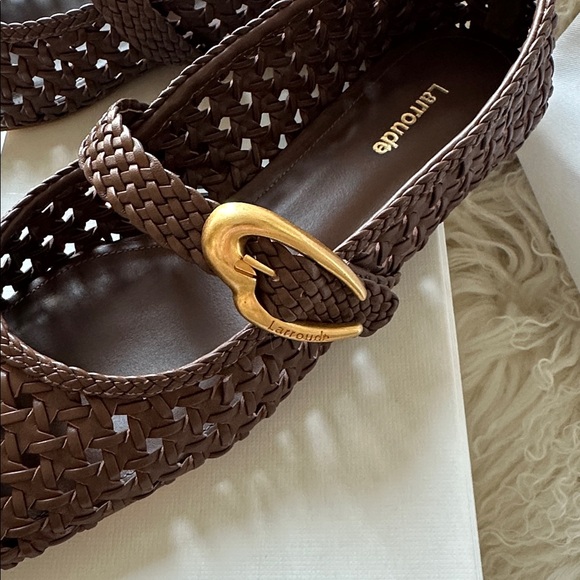 Larroude Verona Macrame Flats in Burnt Umber Size 10 💋 (fits like 10.5) - Picture 3 of 16